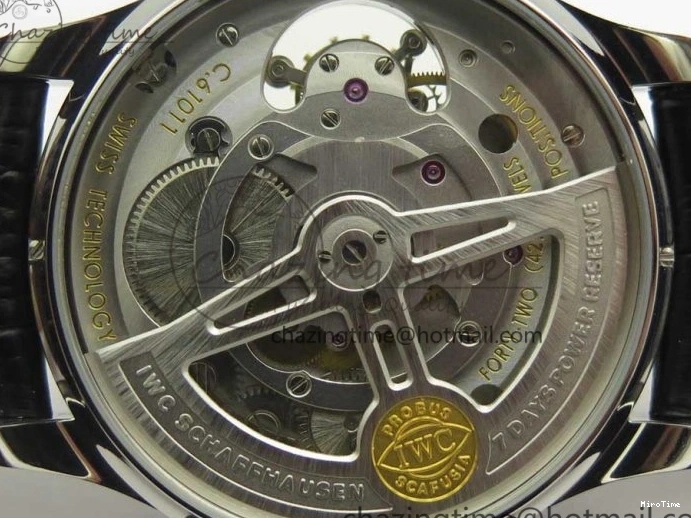 MIROTIME 0426 Upgraded Portuguese Flying Tourbillon SS White Dial 2 Sub Dials on Black Leather Strap 7161